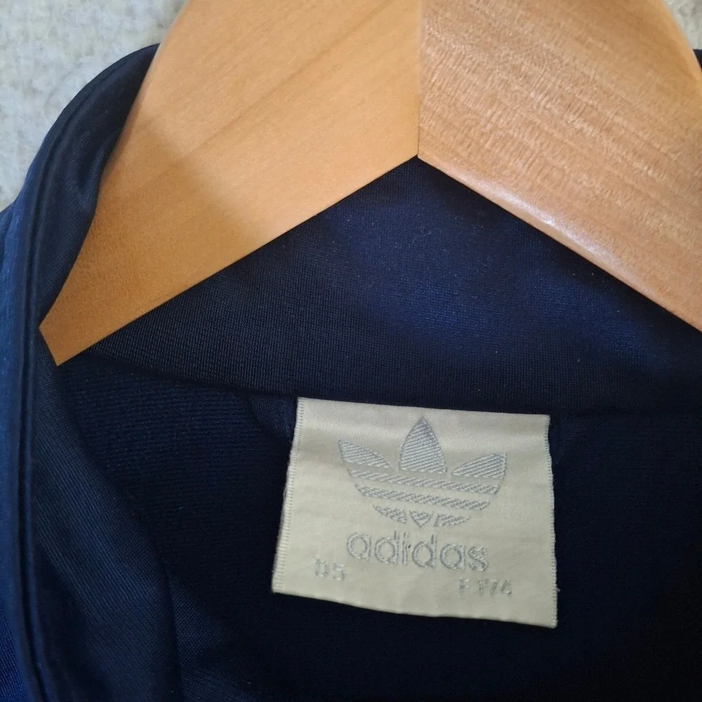 Vintage Adidas Originals Trefoil Track Jacket Navy Blue White Mens Large